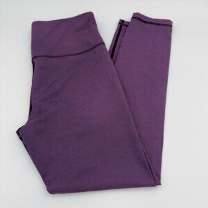 Zyia Cropped Purple Leggings Size 6-8 Yoga Pilates Gym Workout Activewear
